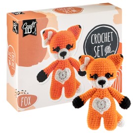Craft ID Crochet Sets for Beginners | Amigurumi Set | Fox | Starter Crochet Pack | Crochet Hook Set Children and Adults | Crochet Packages Cuddly Toys | Crochet Set Animals