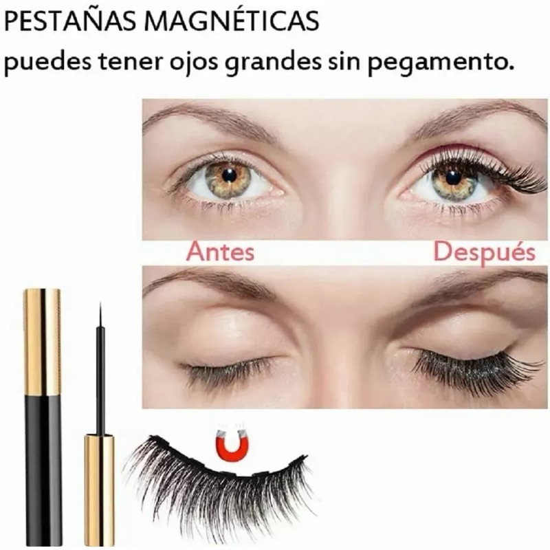Blandar Group Juego De Pestañas Magnéticas 3d Con Delineador 3