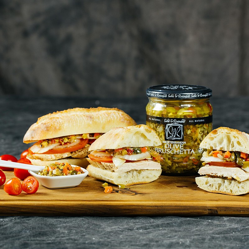 Mediterranean Olive Bruschetta - Gluten-Free Sandwich Spread with Olive Oil