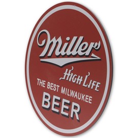 Molson Coors Miller High Life Best Milwaukee Beer Round Metal Sign - Vintage Miller High Life Wall Decor for Man Cave or Bar