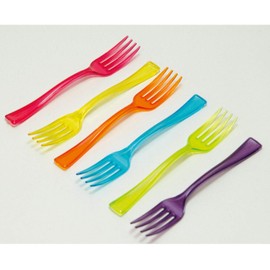 Arm Company Mozaik MZMMTFMX48 Colorful Mini Forks, Green/Blue/Orange/Yellow/Pink/Purple, 3.9 inches (10 cm), Break-resistant Forks, 48 Pieces