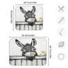 Black White Donkey Flowers Wooden Dish Drying Mat for Kitchen