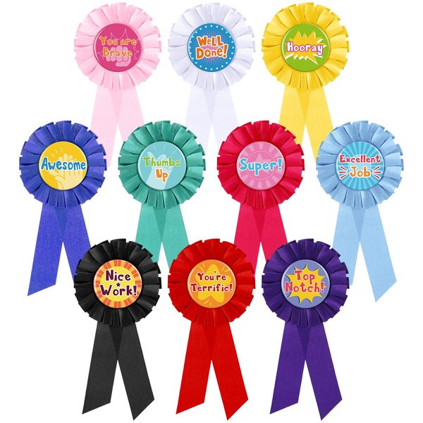 Yuxung 20 Pcs Motivational Rosette Award Ribbons Set Inspirational Award