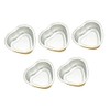 Cuenco para Cera Derretida Corazón Dorado Metal, 5 Piezas Depilación