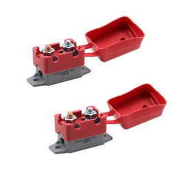 ZOOKOTO 2pcs 12-24V 50 Amp ATV Resettable Circuit Breaker Fuse holder with Plastic Cover 50A