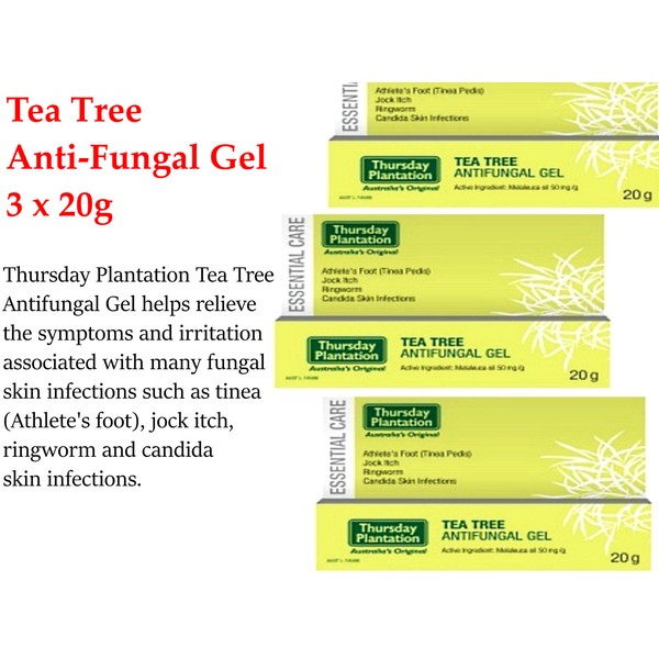 3 x 20g THURSDAY PLANTATION Anti Fungal Gel / ANTIFUNGAL 100% pure Tea Tree Oil