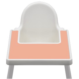 High Chair Placemat compatible with IKEA Antilop Baby High Chair - Dishwasher Safe, BPA Free Silicone Placemats - Baby Led Feeding Foods Placemat for Toddler and Babies (Peach)