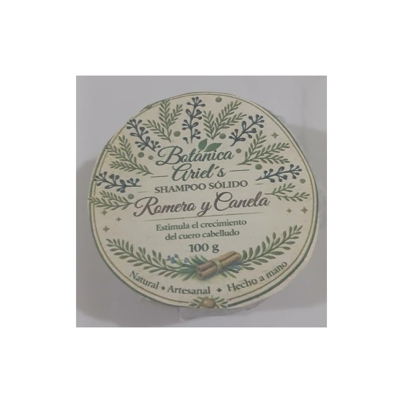 Shampoo Solido Artesanal de Romero y Canela 100 gr
