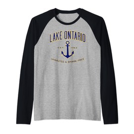 Lake Ontario Unsalted & Shark Free Sweatshirt Raglan Baseball Tee