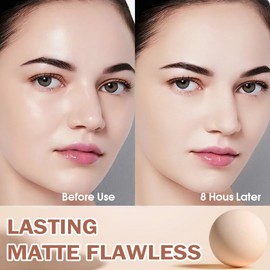 Kaely Oil Control Face Pressed Powder,Perfection Matte Compact Powder,Long Lasting Waterproof Finishing Powder Makeup,polvo compacto de maquillaje,Lightweight,Vegan,10 Porcelain