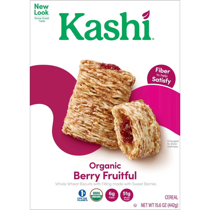 Kashi Breakfast Cereal, Vegan Protein, Organic Fiber Cereal, Berry Fruitful,
