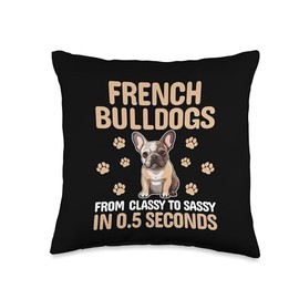 French Bulldogs From Classy To Sassy Frenchie Bulldog Throw Pillow