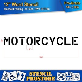 Pavement Marking Stencils - 12 inch Motorcycle Stencil - 12" x 108" x 1/8'' (128 mil) - Pro-Grade