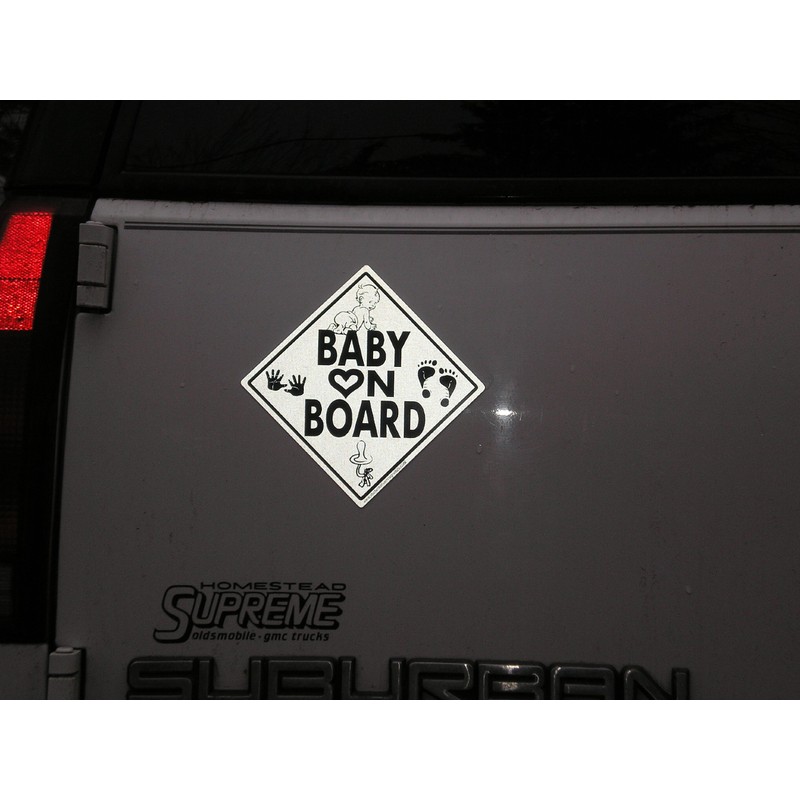 Baby on Board Magnet Vehicle Magnetic Sign Reflective Blue with