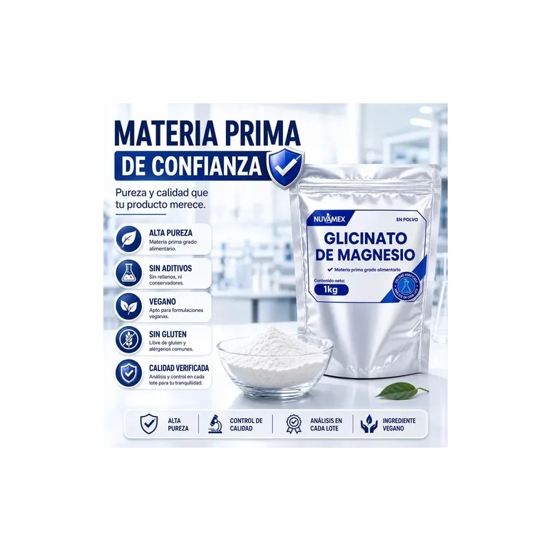 Nuvamex Glicinato Magnesio Polvo Sabor Vegano Gluten
