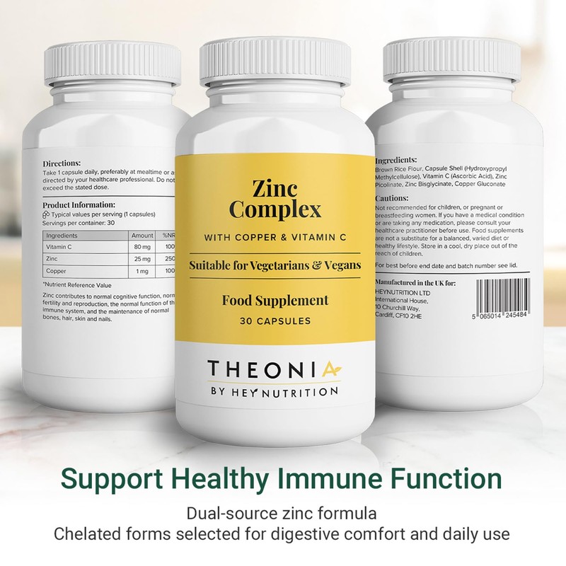 Theonia Zinc Complex – Supports Immune, Skin & Digestive Health