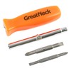 GreatNeck SD4BC 6-in-1 Screwdriver Multi Tool, 2 Flat Head Bits,