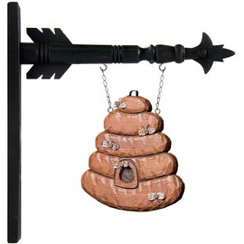 Hanging Bee Hive Decorative Plaque for Arrow Hanger