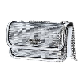 GUESS Kaska Mini Convertible Crossbody Flap Silver