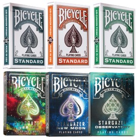 Bicycle Playing Cards 6-Deck Collector’s Bundle – Includes Stargazer Nebula, New Moon, Observatory, Color Series Fairway, Pumpkin & Wintergreen.