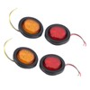 4pcs 2in Round LED Indicator Light Side Marker Lamp Red