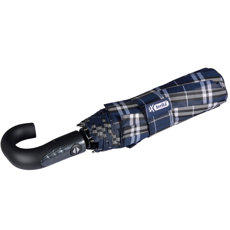 iX-brella Men's Pocket Umbrella Open-Close Automatic Round Hook Handle, Carbon