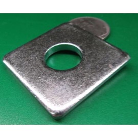 Unbranded Zinc Plated Steel Square Washer,  5/8" Screw Size, 1.75" Square, 10 Pcs