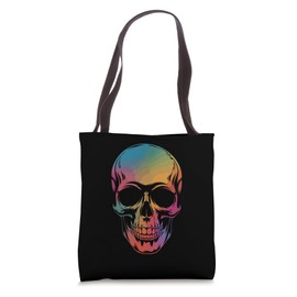 Colorful Melting Skull Psychedelic Art Design Tote Bag