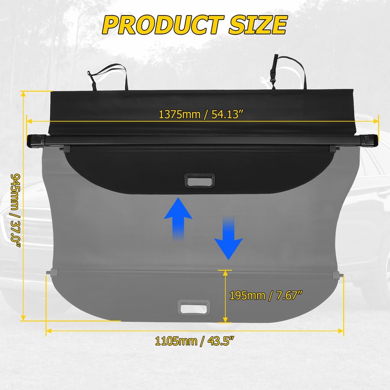 AUXMART for Subaru Outback Cargo Cover 2015 2016 2017 2018