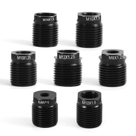 Goktvai 7pcs Gear Shift Knob Adapter Kit, Universal Aluminum Alloy Gear Shift Knob Thread Adapter Fit M8/M10/M12/M14/M6 for Stick Car Truck SUV Manual Transmission Accessories