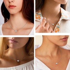 Suplight Women's Necklace Jewellery DIY Letters A-Z Charms Clavicle Chain 925 Silver Initial Pendant 45 cm 1.5 mm Rolo Chain Minimalist Jewellery Accessory with Gift Box, Sterling Silver