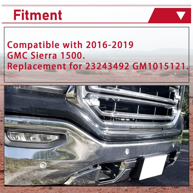 HECASA Front Bumper Skid Plate Compatible with 2016-2019 GMC Sierra