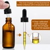 AOZITA 2 oz Dark Amber Glass Dropper Bottles with Measurement Dropper, 4 Pack- 60ml Thick Tincture Bottles with Measured Eye Dropper, Leakproof Essential Oils Bottles for Health, Personal Care & Beauty
