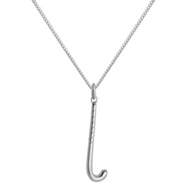 jewellerybox Sterling Silver Hockey Stick Pendant on 24 Inches Chain