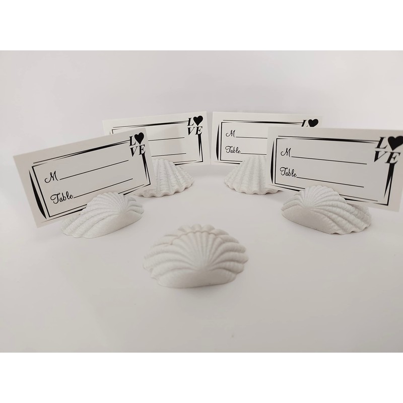 AMERRY - 10 soportes para tarjetas de mesa de concha