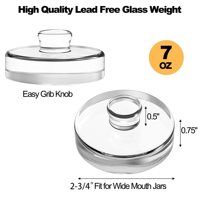 Jucoan 9 Pack Glass Fermentation Weights with Easy Grip Handle,