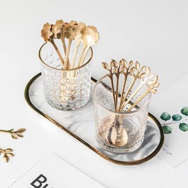 CHEVVY Oval Jewellery Tray 25 x 12 cm Heat Resistant Ceramic Bathroom Tray Jewellery Tray with Gold Edge Organiser Decoration for Washbasin Bathroom Cabinets Marble White