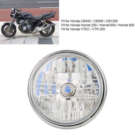 Hlyjoon Motorcycle 7" LED Headlight Retro Front Headlamp Projector Driving Light Fit for CB400 CB500 CB1300 Hornet 250 600 900 VTEC VTR 250 Cafe Racer Bicycle(#1)