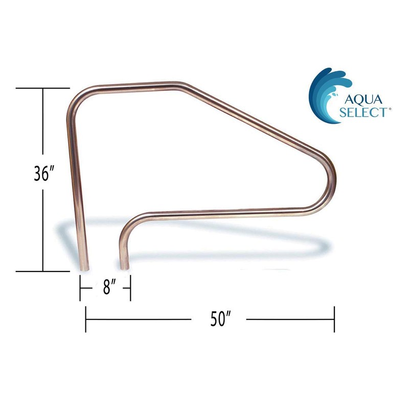 Aqua Select Premium Stainless Steel Pool Hand Rail for Inground