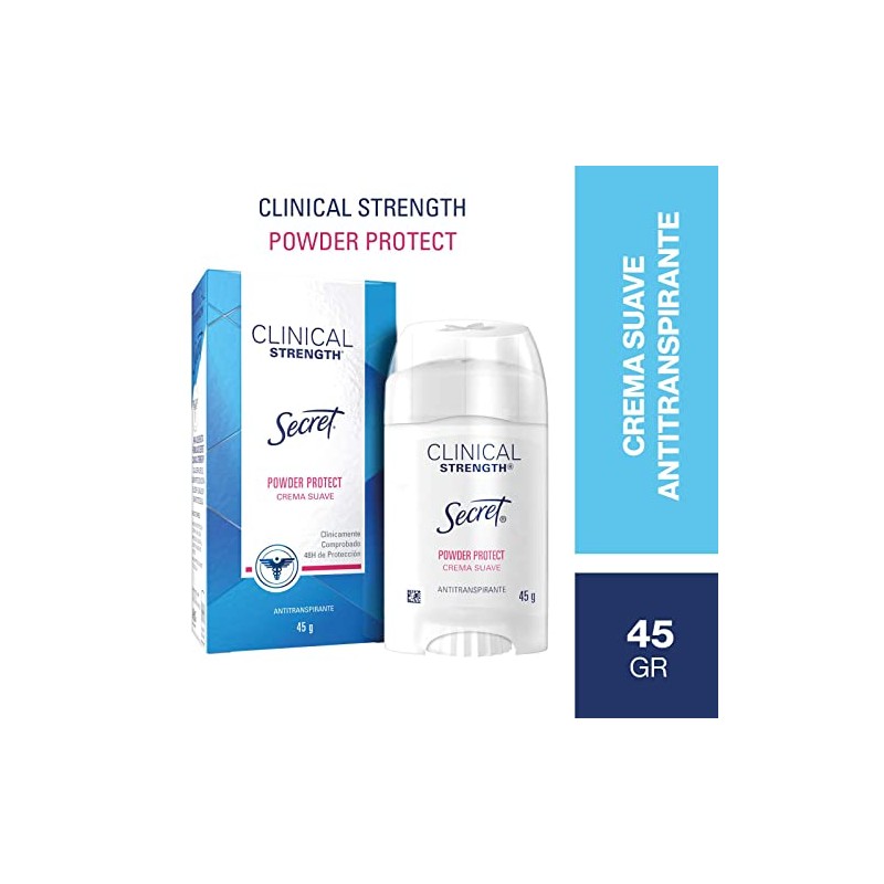 Secret Desodorante Secret Clinical Powder Protect 2 Unidades, 45gr, empaque