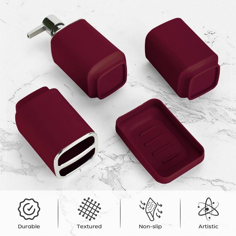 4Pack Bathroom Accessories Set, Bohemian Bathroom Sink Set, Contain Soap