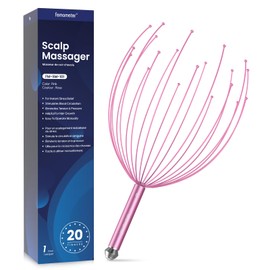 20 Fingers Scalp Stress Relax Massager, Head Scratcher Massager, Scalp Massager Tool 1 Pack, Acupuncture Point Massager, Deep Relaxation and Better Sleep (1 Pack Pink)