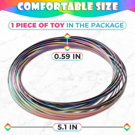 Flow Ring Spinner Ring Arm Toy - 5.1" Durable Corrosion-Resistant Stainless Steel Geometric Sensory Spring Toy - Smooth, Foldable, Stretchable Magic Flow Bracelet with Changing Colors & Calming Effect
