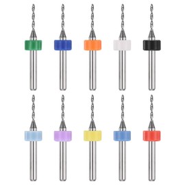 PATIKIL 1.3mm Micro Drill Bits 1/8" Shank Tungsten Carbide Steel 135° Mini Small Bits Drill Tool for PCB CNC Engraving Precision Machine - 10 Pack