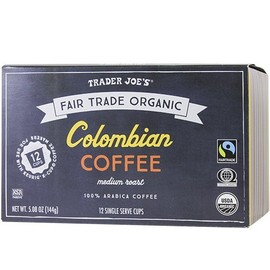 Trader Joe's Colombian Coffee Cups Fair Trade Organic 12 Cups