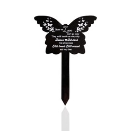 Bojueshaw Memorial Plaque Stake,Acrylic Remembrance Signs for Graves,Weatherproof Garden Memorial for Loved Ones & Pets(Butterfly)