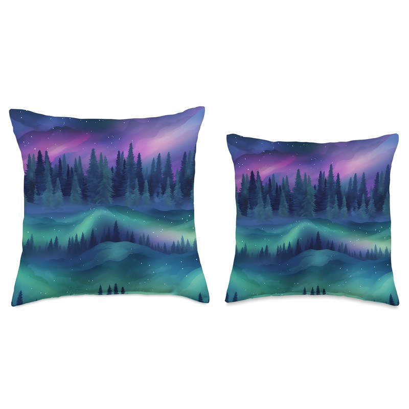 Aurora Borealis Northern Lights Throw Pillow