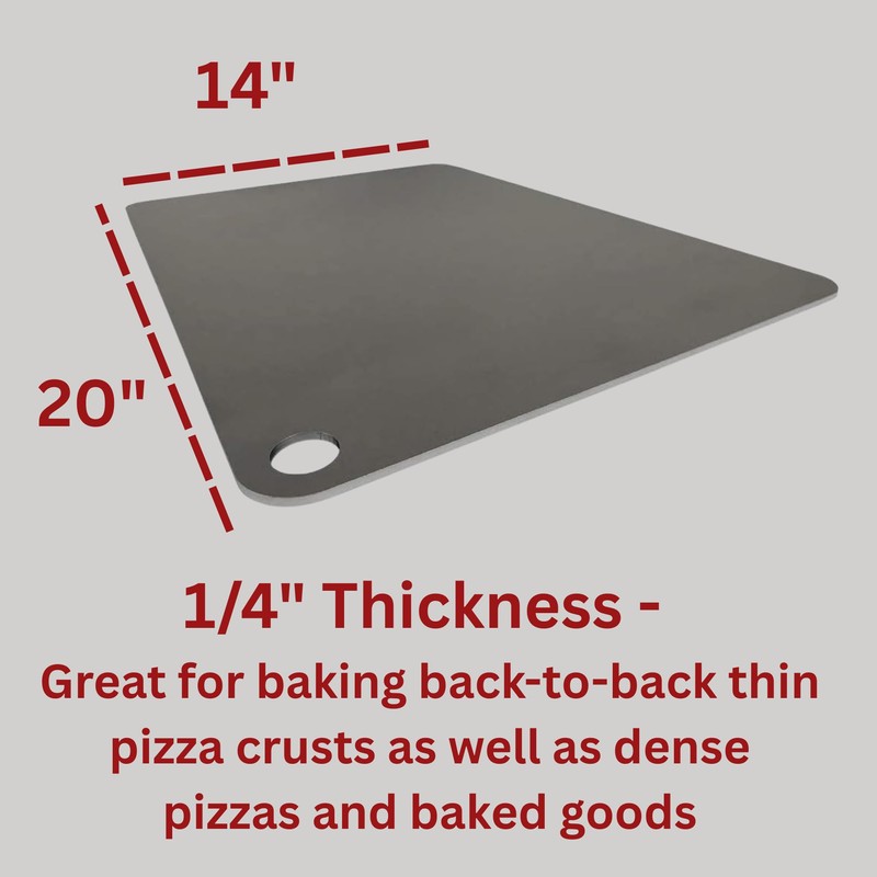 ThermiChef 14" by 20" Pizza Steel (1/4" Thickness) - Multipurpose