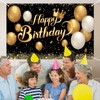 Happy Birthday Banner, KEUGT Happy Birthday Party Decoration, Black Gold