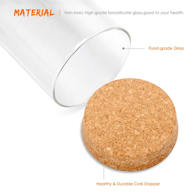 Luxtea Glass Jar Borosilicate Canister 34oz with Cork Stopper Lid,